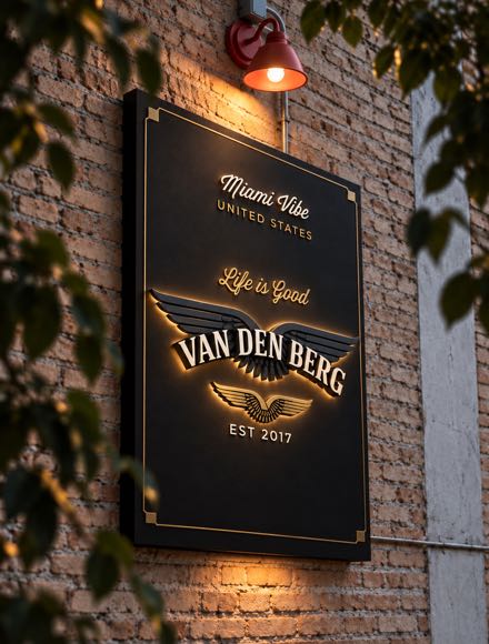 Van Den Berg barber brand sign in Miramar, FL